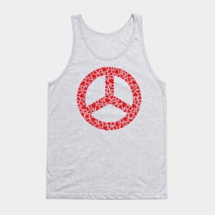 NO WW3 PRAYING FOR PEACE RED HEART PEACE SYMBOL DESIGN Tank Top